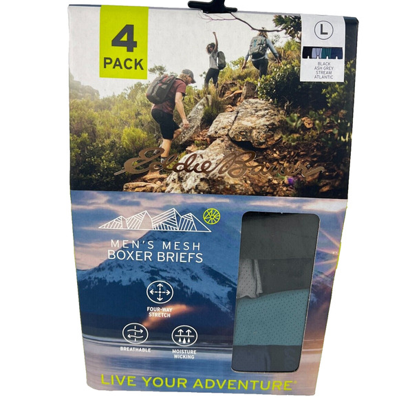 NEW Eddie Bauer 4 Pack Men Mesh Boxer Briefs Breathable Underwear Size Large - Picture 2 of 13